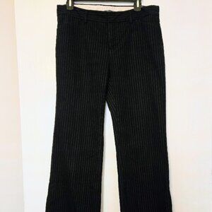Gap black pinstripe stretch corduroy mid-rise pants Size 8